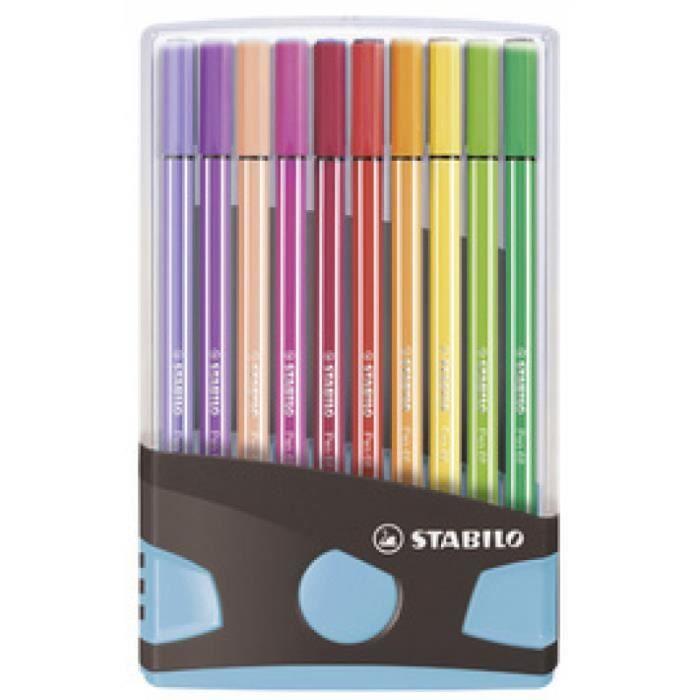 STABILO Fix s plstěným hrotem Pen 68, ColorParade 20 kusů, šedá/modrá 0,000000 Černá