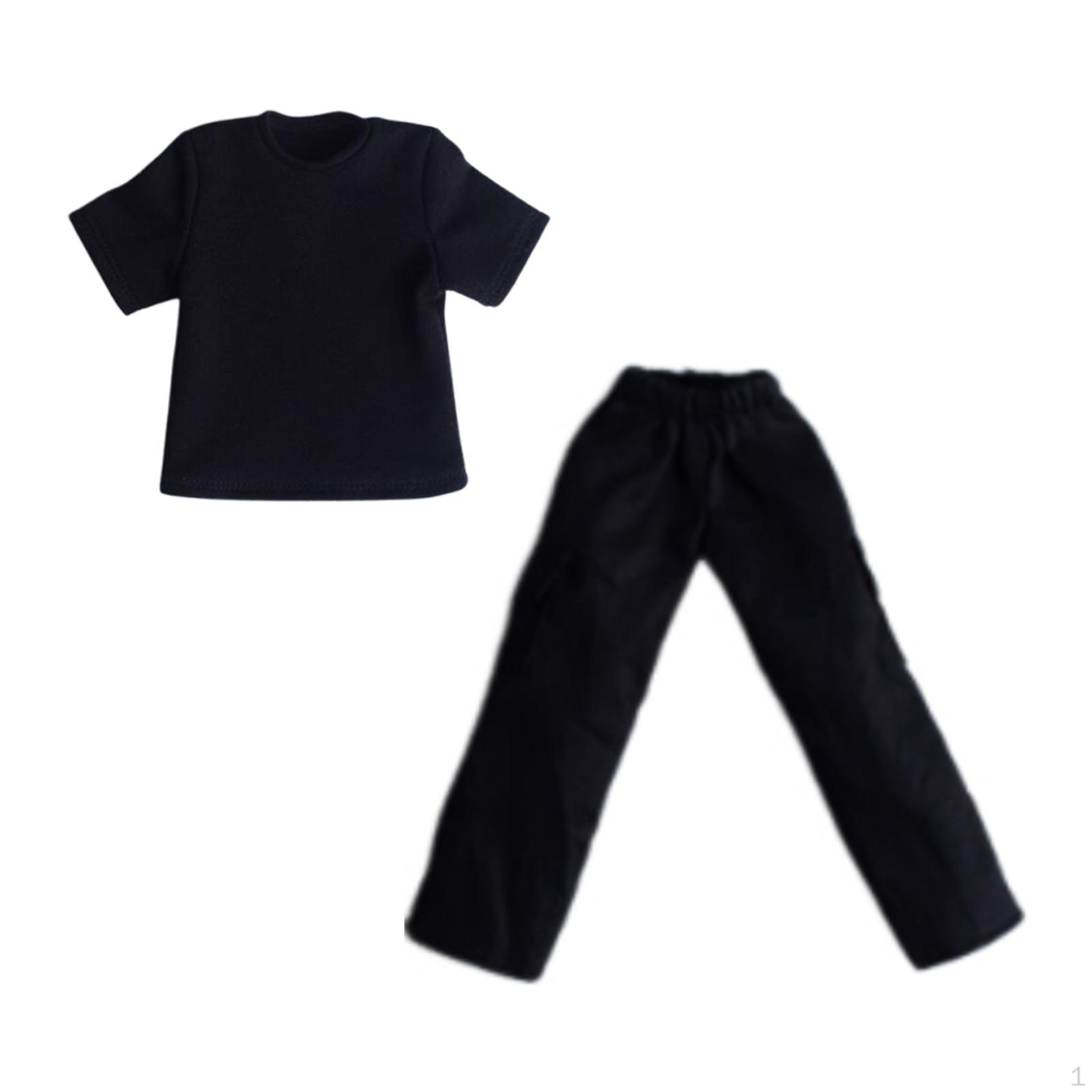 

1/12 штаны для куклы и верхняя одежда для фигурки косплей наряд мини широкие длинные штаны для 6 дюймов мужчины with shirt