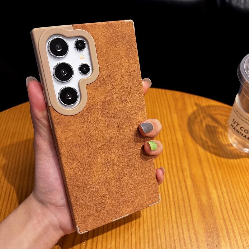 

Кожаный беспроводной тонкий чехол для Samsung S25 Ultra S24 Plus S23 S22 Ultra матовый противоударный мягкий магнитный чехол для телефона Samsung S22 Ultra