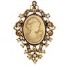 Vintage drahokamu Kytice Ženy Beauty Head Cameo Brož Pins Šperky Dárek