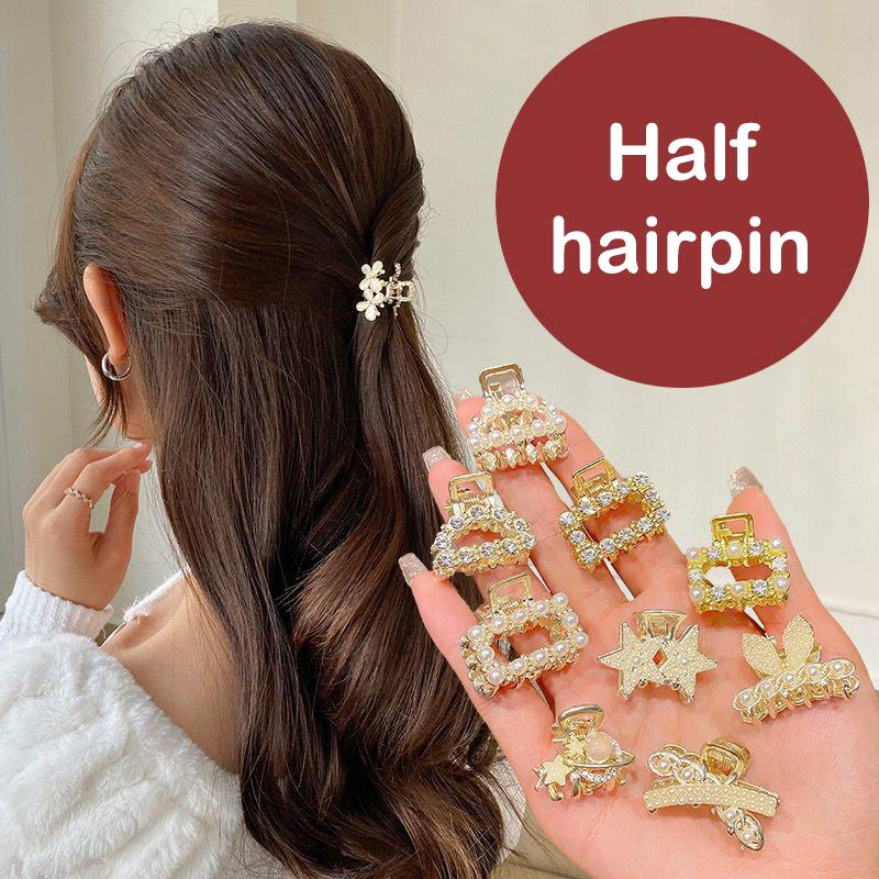 Mini Pearl Hair Claw For Women Girls Retro Flower Crab Claw Clip Small Hairpins Hair Crab Girl Hair Accessories