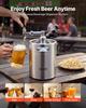 4L Mini Keg, Pressurized Growler Tap System, 304 Stainless Steel Beer Kit, with Co2 Regulator, Self-Closing Faucet, Keeps Fresh and Carbonation for