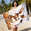 1pc Rabbit Butterfly Beach Towel, Quick-Dry Absorbent, Portable Beach Outings Camping Swimming Pool Travel Bath