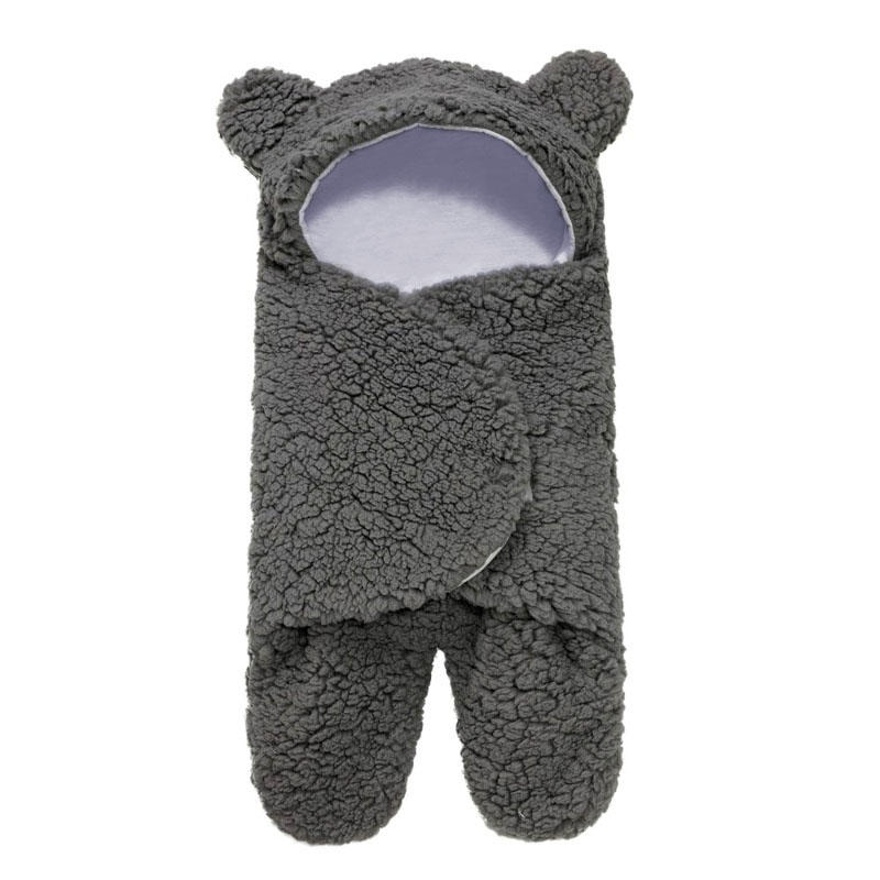 Baby Winter Fleece Swaddle Blanket Cute Newborn Swaddling Wrap Soft Plush Sleeping Sacks