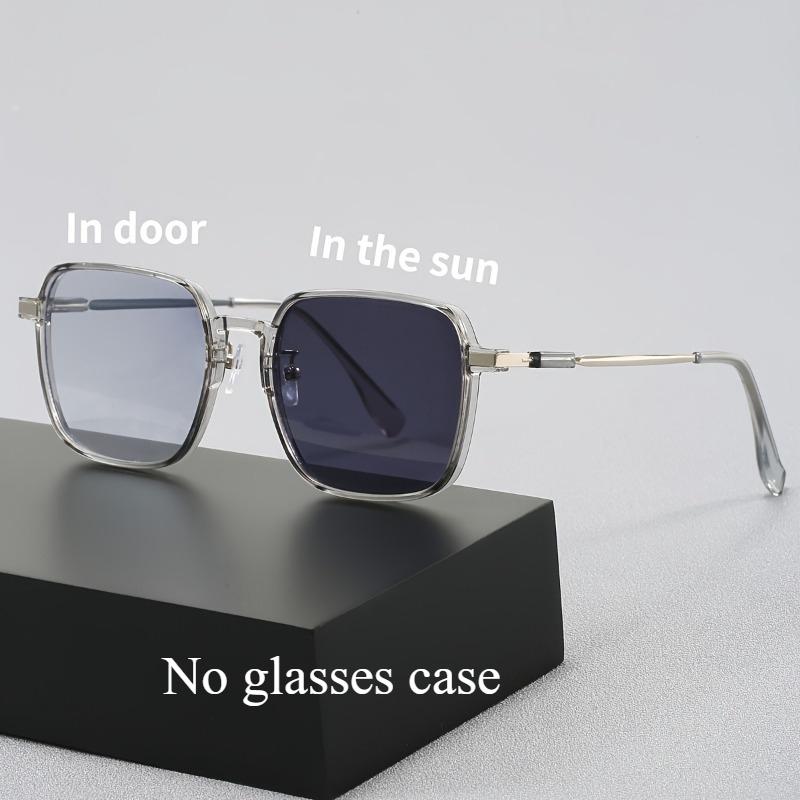 

1 пара квадратных светочувствительных очков унисекс с изменением цвета для телефона и компьютера - стильные и универсальные очки