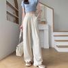 Milk Fu Yamamoto Pants Women's Spring New High Waist Small Acetic Acid Straight Lazy Wind Sports Wide Leg Pants