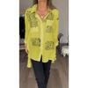 Plus Size Women's Shirt Spring and Summer Fashion Printing Loose Sexy Swallowtail Shirt