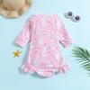 Girls' Cartoon One-Piece Swimsuit with Sun Protection