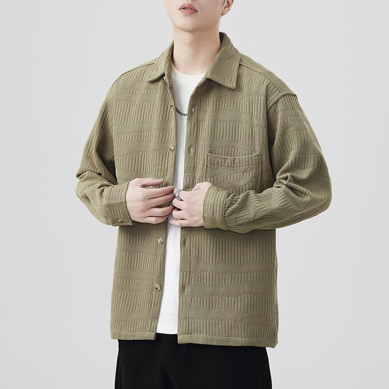 New Spring Japanese Retro Men's Loose Knitted Shirt Casual Shirt American Jacket