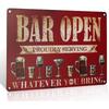 Vintage Red Pub Metal Tin Sign Wall Decor