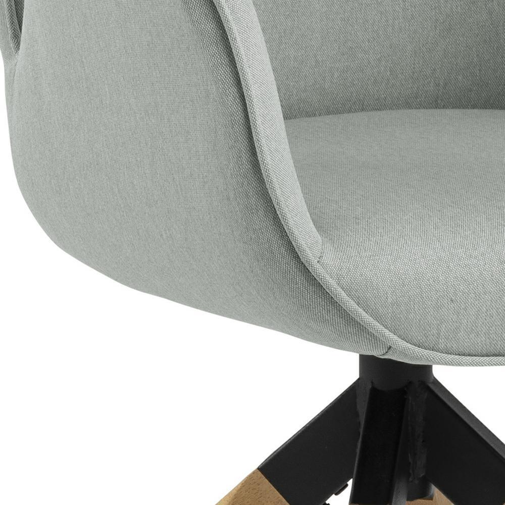Aura SWIVEL CHAIR light gray AUTO RETURN wooden legs