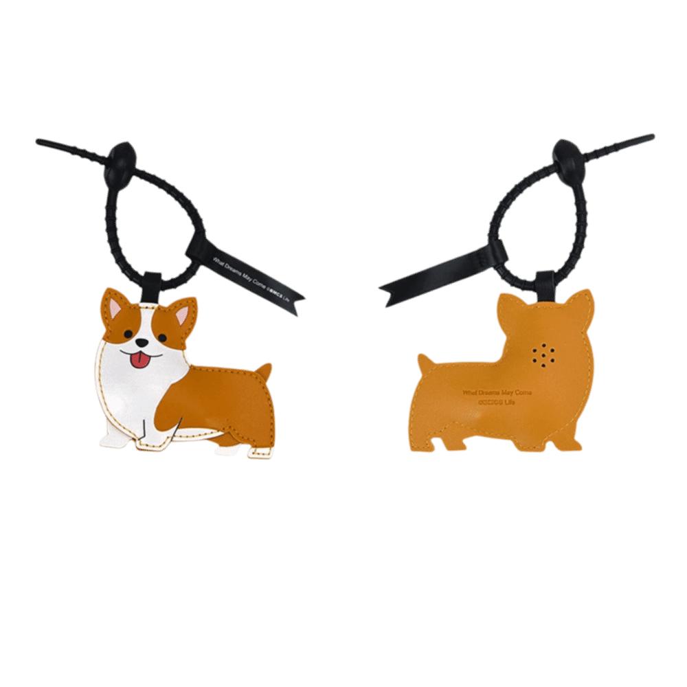 PU Leather Doggy Key Chain Pink Color Bag Hanging Pendant Creative Puppy Key Chain  Car Ornaments
