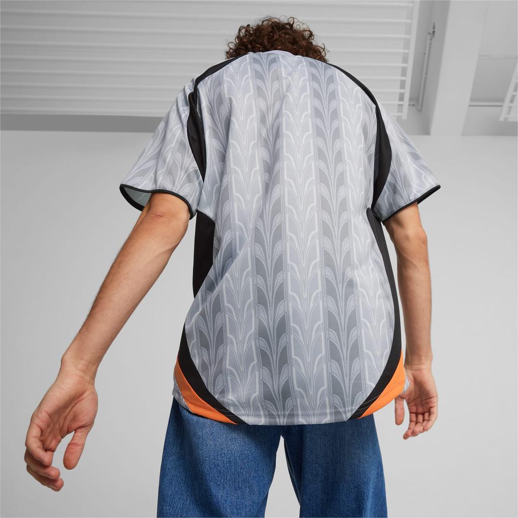 Puma Retro Football Jersey With Letter Print Casual Breathable Short Sleeve Unisex Tops Gray 627885-42