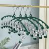 Stainless Steel 10 Clips Sock Drying Rack Waterproof Non-slip Windproof Sock Clips Space Saving Legging Organizer Balcony