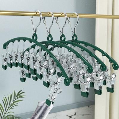 Stainless Steel 10 Clips Sock Drying Rack Waterproof Non-slip Windproof Sock Clips Space Saving Legging Organizer Balcony
