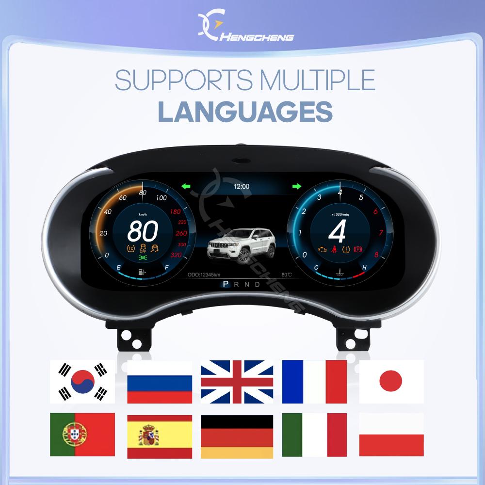 12.3inch Original Digital LCD Dashboard For Jeep Grand Cherokee WK2 2014-2020 3D model Cluster instrument Cockpit speedometer