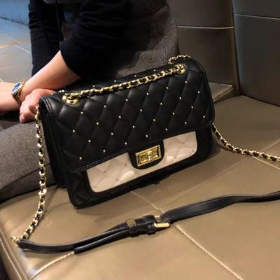 Damska Torebka Nowa Siatka Diamentowa Nit Łańcuszek Wszechstronna Jednoręczna Crossbody Mała Torebka