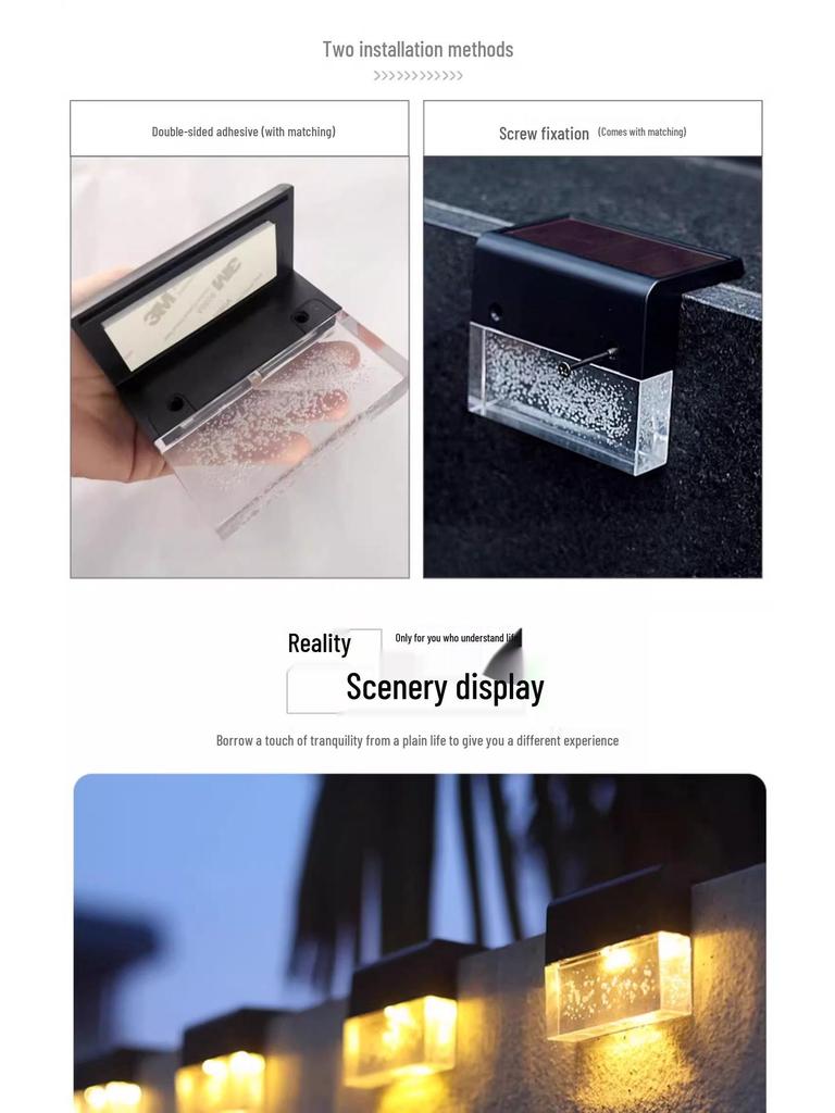 Solar-Powered Waterproof Outdoor Wall & Fence Light for Garden, Yard, Balcony, and Courtyard Atmosphere