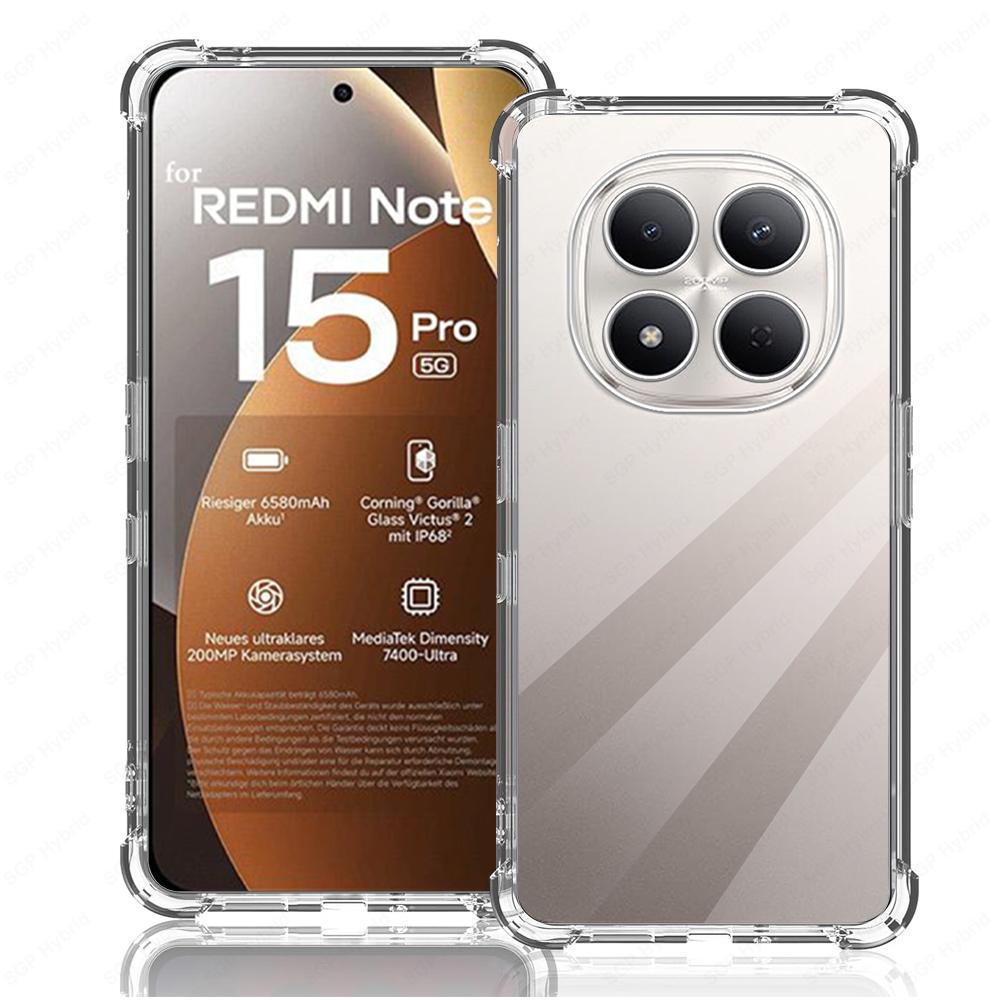 

Чехол Funda для Xiaomi Redmi Note 15 Pro 5G Силиконовый прозрачный чехол Note13 Note14 Note15 13 14 Pro+ 15Pro Plus 13Pro 14Pro 4G Coque Note15 Pro Plus&Global Version прозрачный