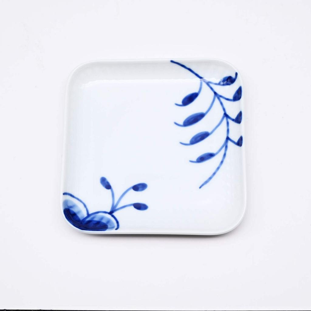 Royal Copenhagen Blue Fluted Mega Plate, Small Square Dish, 10cm, 2381709, 1027457 [Parallel Import]