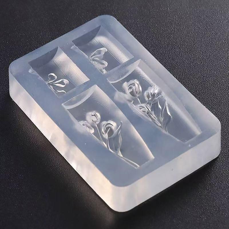 Nail Mold Silicone Nail Art Decorations Diy Flower Tulip Design Nail Art Template Stereoscopic Manicure Tools