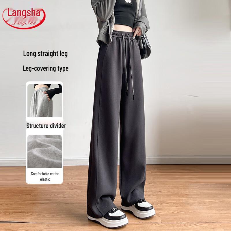 

Langsha Women s Versatile Wide-Leg Pants 2XL