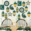 48 Pieces Spirals Party Decoration with Authentic Moon Star Designs Ramadans Accessories for Celebration and Gatherings