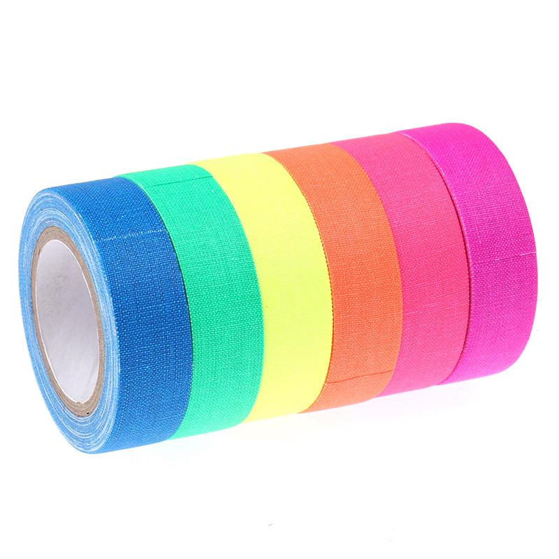 6Rolls Bandă reactivă UV Blacklight Bandă fluorescentă Glow In The Dark Neon Gaffer