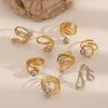 Geometric Titanium Steel Ring For Women Fashion Minimalist Hollow Design Jewelry