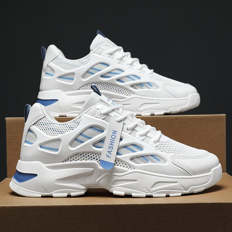 Men's Breathable Sports Casual Mesh Shoes Summer Soft Sole Anti Slip Outdoor Running Shoes Student Fashion Trendy Urban Shoes