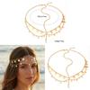 Gold Water Diamond Crystal Tassel Headpiece For Vacation And Party Look