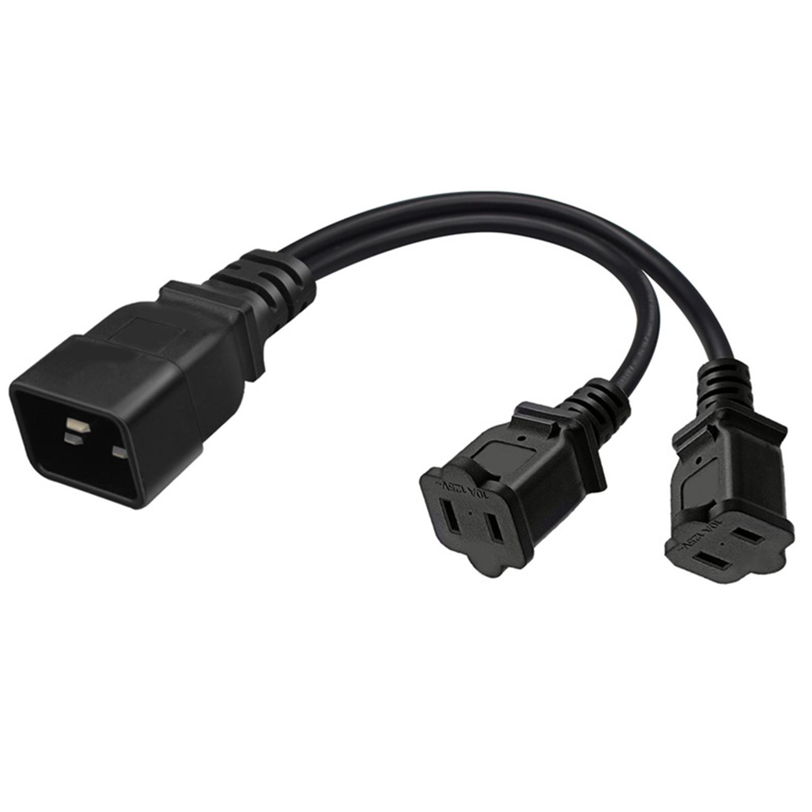 

Heavy Duty Power Adapter Convert C20 to 2x 1 15R Power Supply Cord 0.32m PVC Extension Cable Fit for Various Electronics