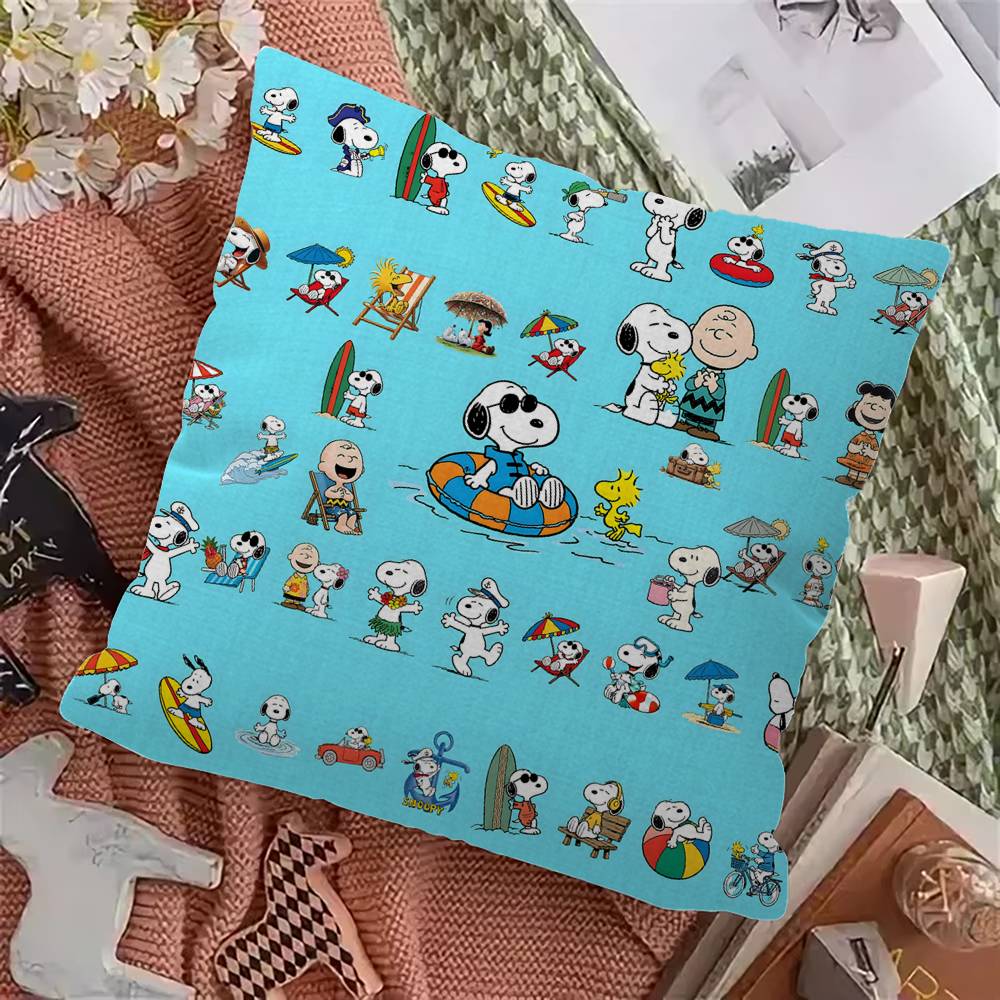 Cartoon SSnoopys Pillow Cushion Cover Pillowcase Living Room Sofa Home Decor Customized