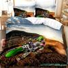 Dirt Bike Duvet Cover Motocross Bedding Set For Boy Motorcycle Rider Bedding Set King Polyester Comforter Cover With Pillowcase