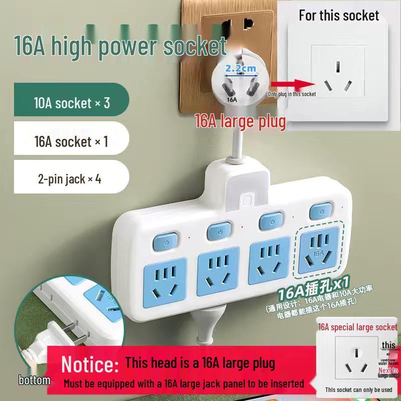 Pure Copper Multi-Function USB Power Strip with Wireless Plug Board