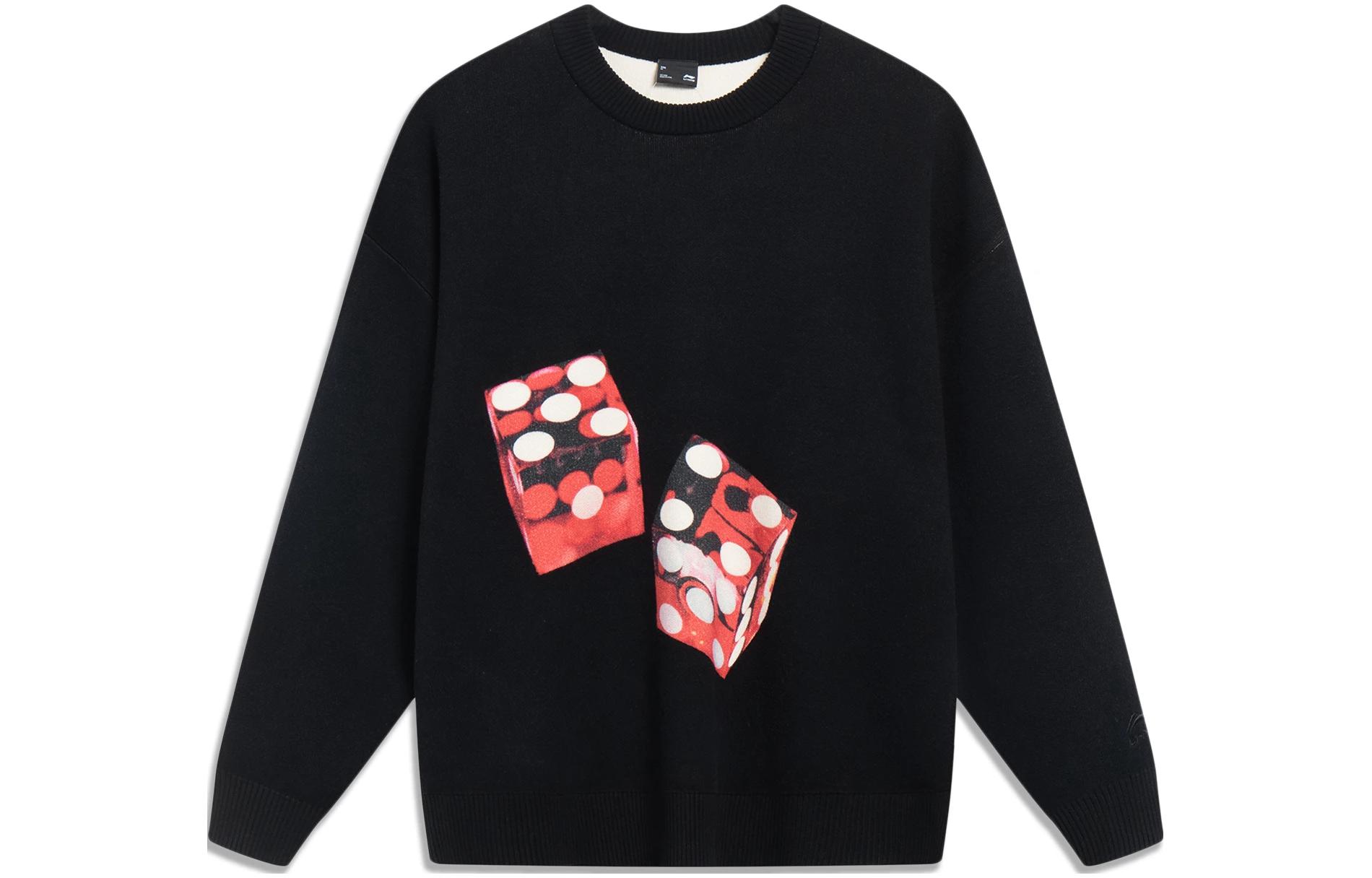 Li Ning Sweaters Men s Black Crew Neck Moderate Other AMBT035-1 XL
