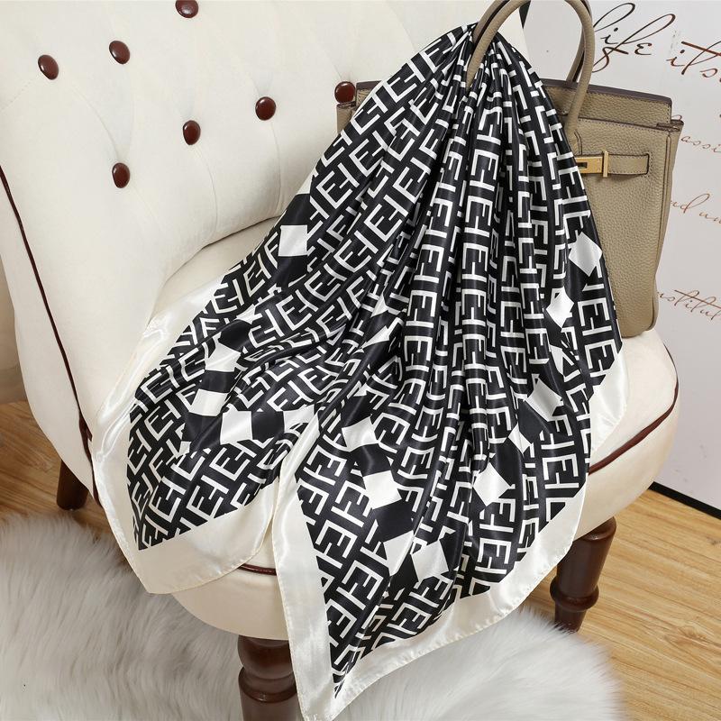 90 Square Scarves, Silk Scarves, Women's New Spring and Summer High-end Sense Versatile, Thin Scarves, Shawls Outside