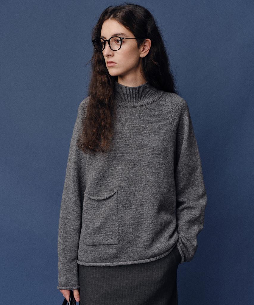 Beiodeu Half Turtleneck Knit_Charcoal