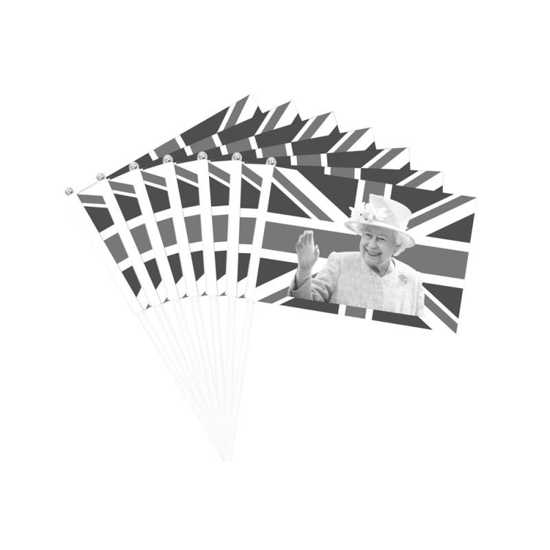 10pcs Handheld Flags Washable Fade-resistant Hd Printing Mini Flags Tribute To The Queen Of England