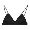 Weißes Satin-Dreieckskörbchen-Bralette mit ultradünnen Doppelträgern, kabelloser, bequemer BH für den Alltag