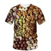3d Printed Nuts Walnuts T Shirt For Men Summer Personality Food Dried Fruit Pattern