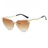 Frameless Cat's Eye Ladies Fashion Sunglasses Personalized Snake Leg Design Babes Suitable Street Party Accessories