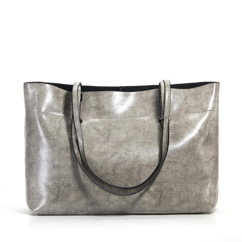 Big Bag Commuter Premium Leather Portable Shoulder Bag Women's Niche Large Capacity Women's Cowhide Tote Bag