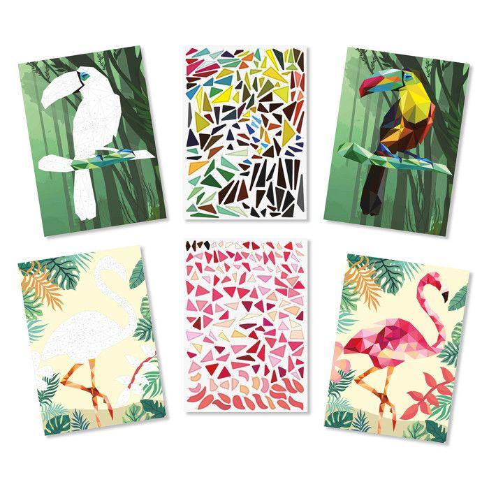 Kit tableaux stickers A4 - MÉGACRÉA DIY - Animaux tropicaux - 2 pièces - Pince incluse - Créativité stimulée