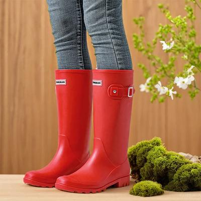 Stivali da pioggia antiscivolo alla moda da donna al ginocchio Stivali da acqua impermeabili a tubo lungo Stivali di gomma da donna a tubo alto Galosce Scarpe da pioggia