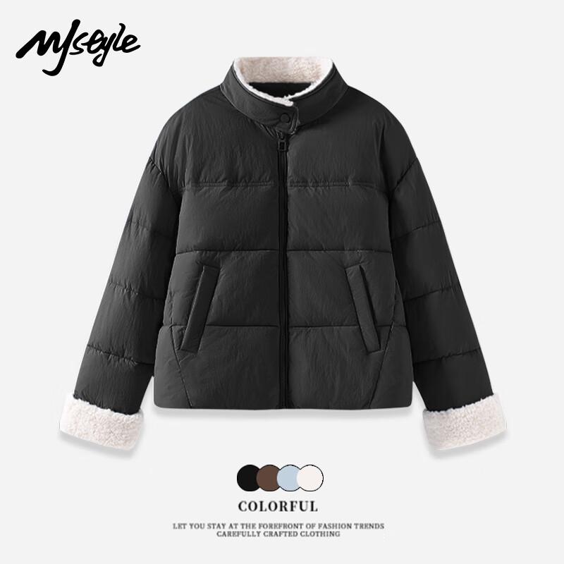 

MJ STYLE Women s Stand Collar Loose Fit Padded Jacket M