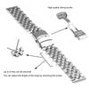[Kai Tian] Curea de Ceas Metalică Ceas Inginerie Argintiu Oțel Inoxidabil Cataramă Ceas Curea Ceas 24mm