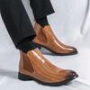 Modne, uniwersalne męskie buty podstawowe Męskie casualowe buty Chelsea Modne buty do kostki w stylu brytyjskim Męskie ręcznie robione wsuwane buty z wysoką cholewką