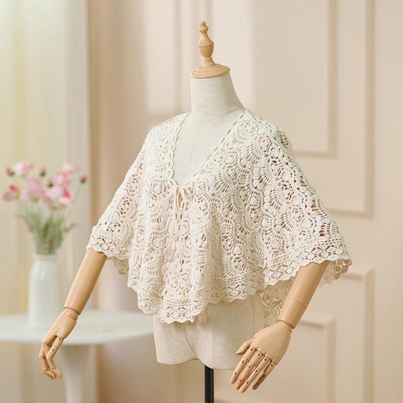 Elegant Water-Soluble Shawl Cheongsam Slip Dress Cloak for Autumn