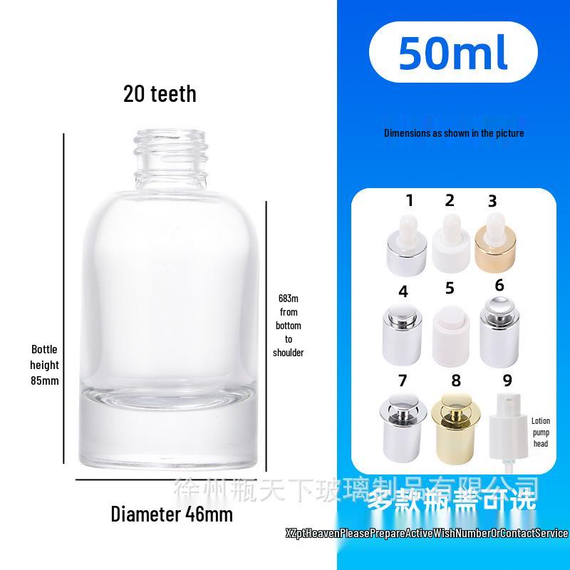 Clear Round Glass Dropper Bottle with Thick Base for Essential Oils and Serums